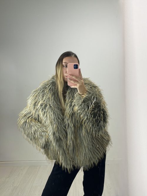 Eco-Pelliccia Shaggy Bicolor - Grigio