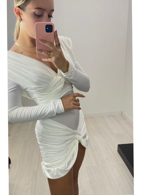 Abit Drappeggiato con Nodo - Bianco
