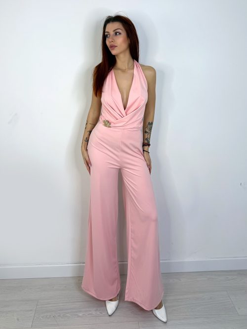 TUTA HALTER CON SCOLLO PROFONDO - Rosa